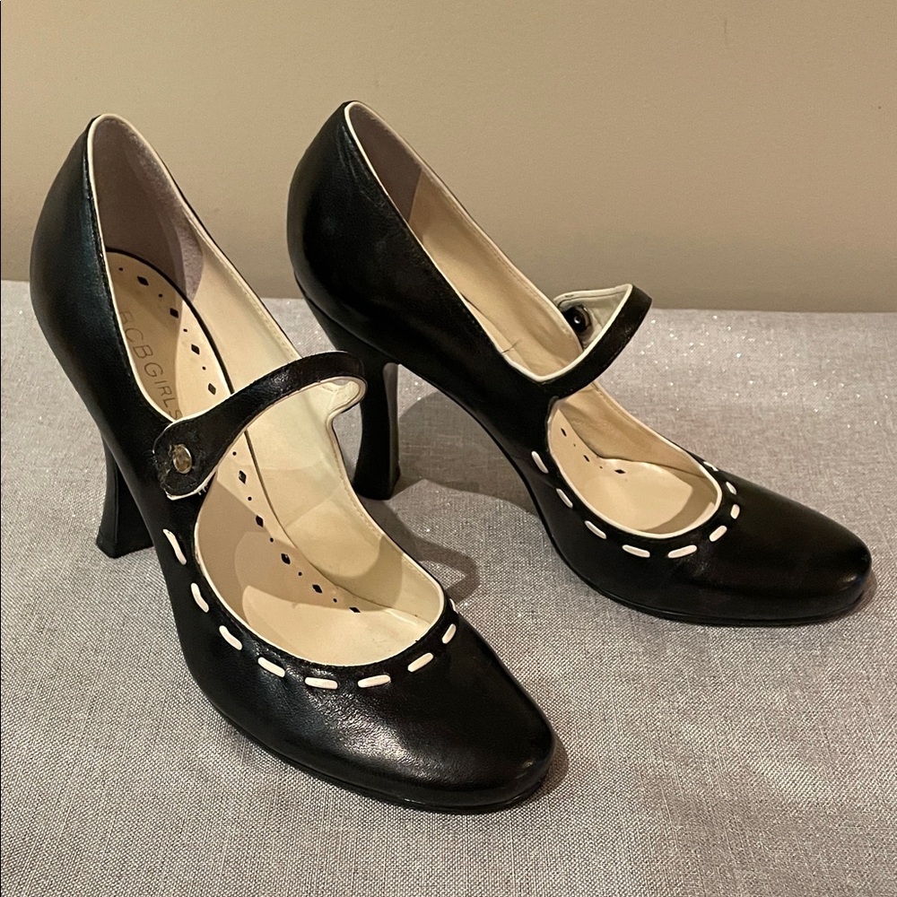 BCBGirls Black and White Mary Jane Heels